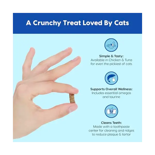 Kiss Me-Ow Cleaning Tuna Dental Cat Chews Crunchy Cat Treats, 3 OZ 2