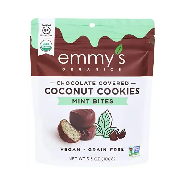 Organic Mint Chocolate Covered Coconut Cookie Bites, 3.5 OZ 1