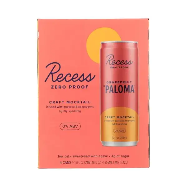 Non-Alcoholic Zero Proof Grapefruit Paloma Mocktail 4pk Cans, 355 ML 1