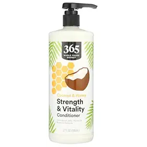 365 by Whole Foods Market, Strength & Vitality Conditioner with Royal Jelly, Honey & Propolis Extracts, Coconut & Honey Scent, 32 Fl Oz