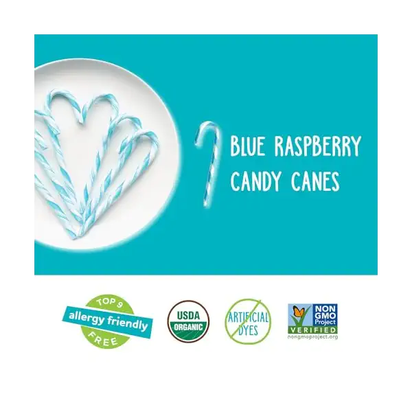 Organic Blue Raspberry Candy Canes, 140 GR 2