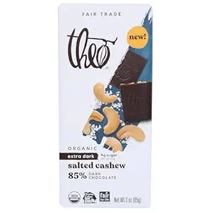Organic Salted Cashew 85% Extra Dark Chocolate Bar, 3 OZ