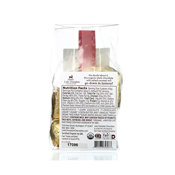 Organic Salted Caramel Dark Chocolate Jubilee Gift Bag, 5 OZ 4