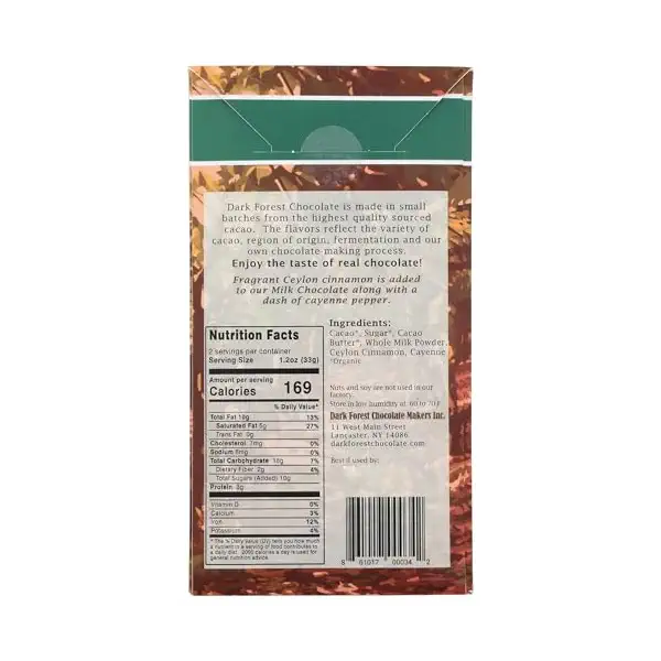 Cinnamon Pepper 52% Milk Chocolate Bar 2