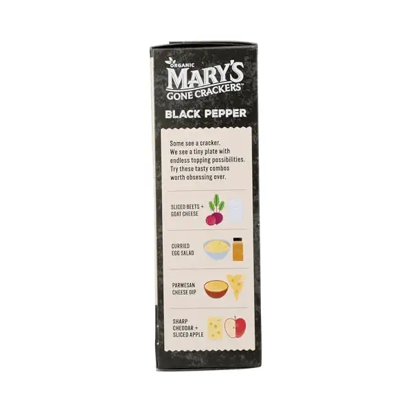Organic Black Pepper Crackers, 6.5 OZ 4