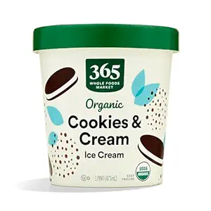 365 by Whole Foods Market, Organic Cookies & Cream Ice Cream, 16 Ounce