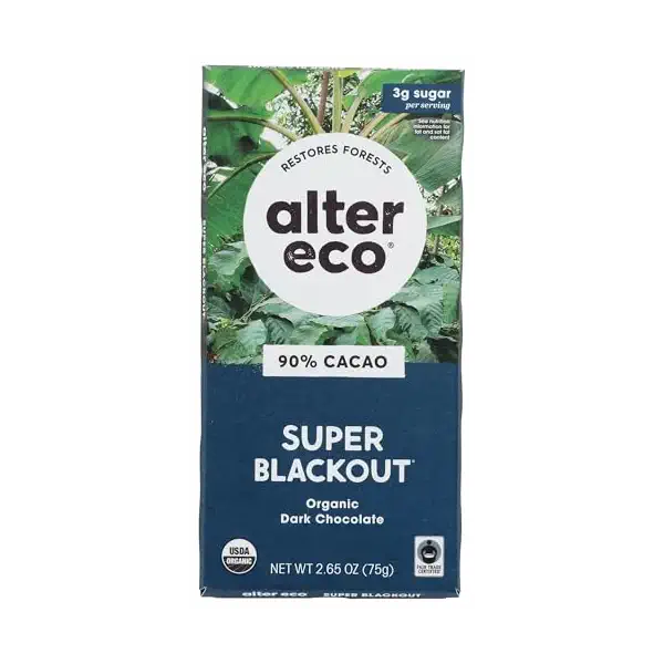 Organic Super Blackout Dark Chocolate Bar, 2.65 OZ 1