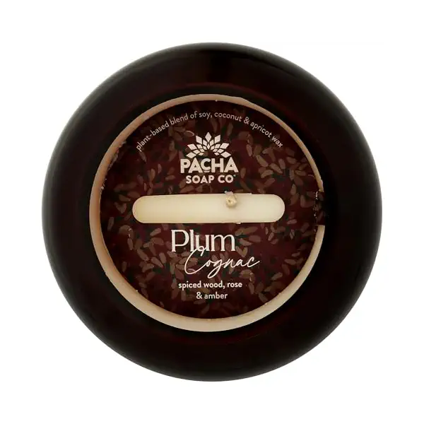 Plum Cognac Glass Candle, 12 OZ 2