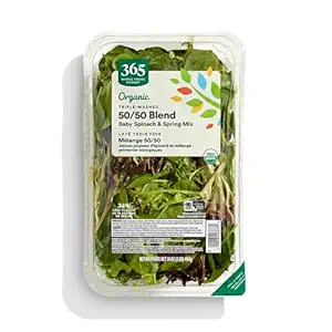 365 by Whole Foods Market, Organic 50-50 Blend, Baby Spinach & Spring Mix, 16 Ounce