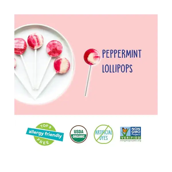 Organic Candy Cane Pops, 186 GR 2
