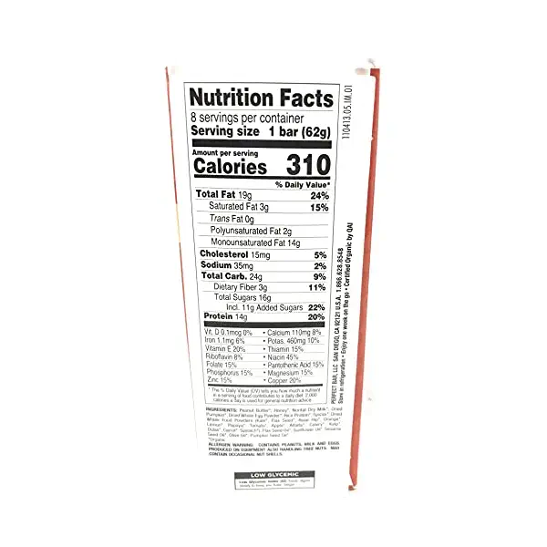 Organic Pumpkin Pie Protein Bar 8 Count, 2.2 OZ 2