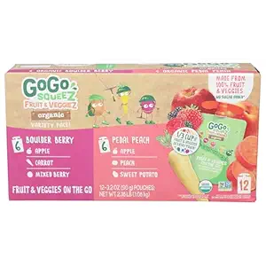 Organic Berry Boulder & Pedal Peach Fruit & VeggieZ 12ct, 3.2 OZ