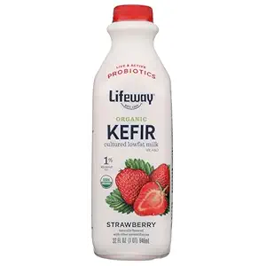 Organic Lowfat Strawberry Kefir, 32 FZ