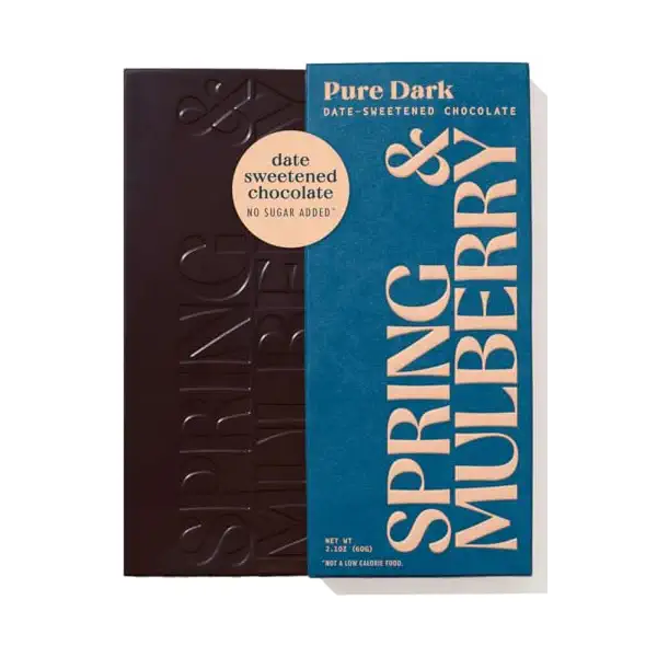 Pure Dark Date Sweetened Chocolate Bar 1