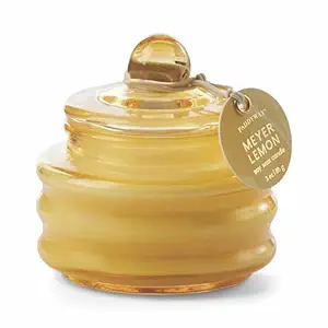 Meyer Lemon Yellow Glass Candle with Lid, 3 OZ