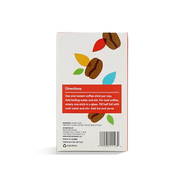 365 by Whole Foods Market, Instant Espresso, Dark Roast, 25 Single Serve Coffee Sticks, 2.65 Ounces 2