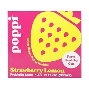 Strawberry Lemon Prebiotic Soda 4PK, 12 FZ