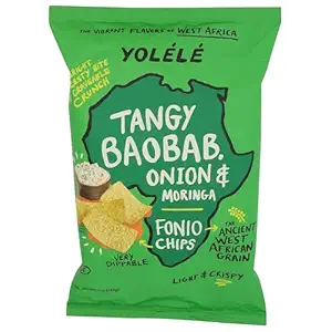 Tangy Baobab Onion & Moringa Fonio Chips, 5 OZ