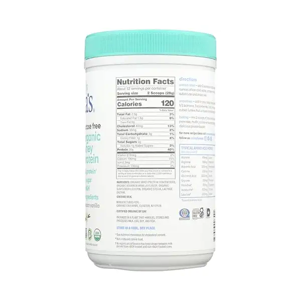 Organic Bourbon Vanilla Lactose Free Whey Protein, 12 OZ 5