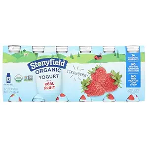 Organic Low Fat Strawberry Drinkable Yogurt 12 Pack, 37.2 FZ