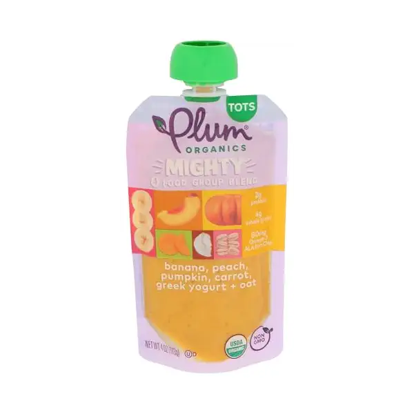 Organic Mighty 4 Banana Peach Pumpkin Carrot Yogurt Oat, 4 OZ 1