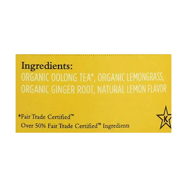 Organic Lemon Ginger Oolong Tea, 15 CT 3