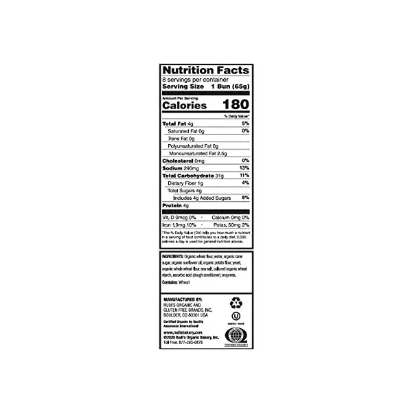 Organic White Hamburger Buns, 18 OZ 4