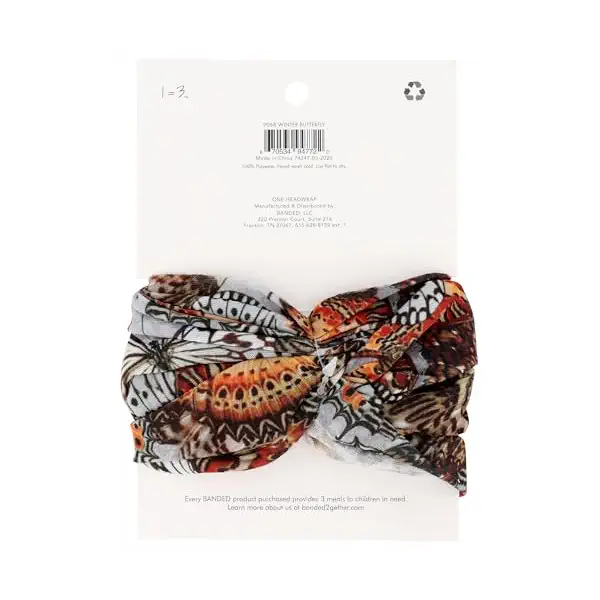 Orange/Brown Floral Infinity Headwrap 2