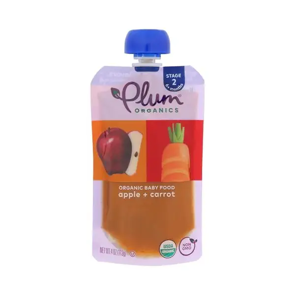Organic Apple & Carrot Baby Food, 4 OZ 1