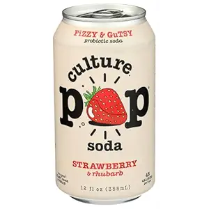Strawberry & Rhubarb Probiotic Soda, 12 FZ