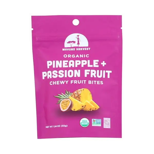 Organic Chewy Pineapple & Passion Fruit Fruit Bites 1