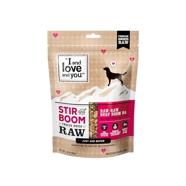 Stir and Boom Freeze-Dried Raw Free Beef Dry Dog Food, 1 LB 1