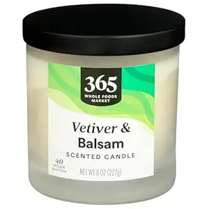 365 by Whole Foods Market, Scented Candle, Vetiver & Balsam, 40 Hour Burn Time, 8 Ounce