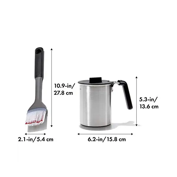 Grilling Basting Pot and Brush Set, 1 EA 2
