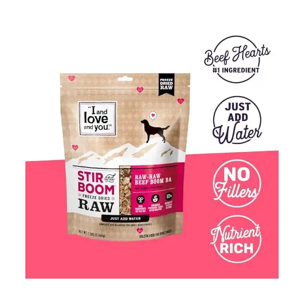 Stir and Boom Freeze-Dried Raw Free Beef Dry Dog Food, 1 LB 3