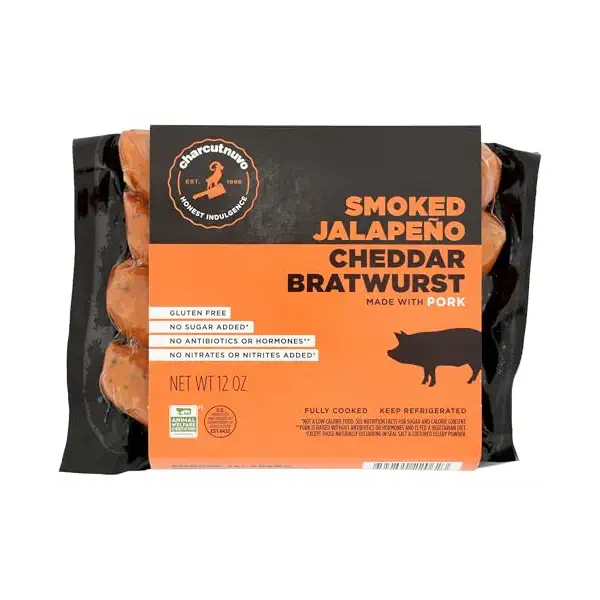 Smoked Jalapeno Cheddar Pork Bratwurst, 12 OZ 1