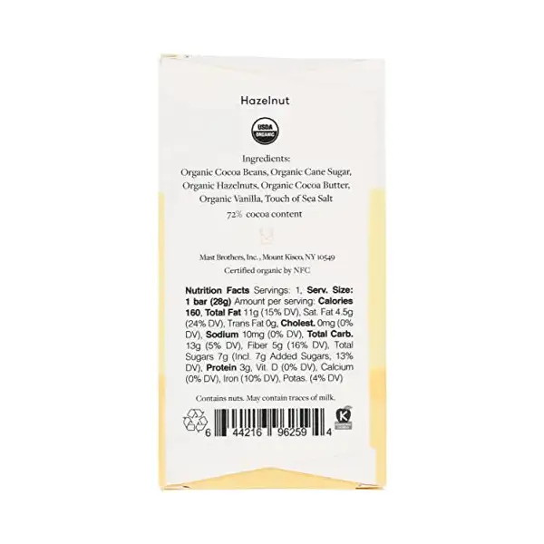 Organic Hazelnut Chocolate Bar 2