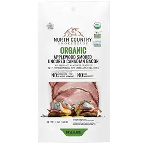 Organic Applewood Smoked Uncured Canadian Bacon, 7 OZ