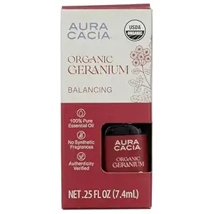 Organic Geranium Essential Oil, 0.25 FZ