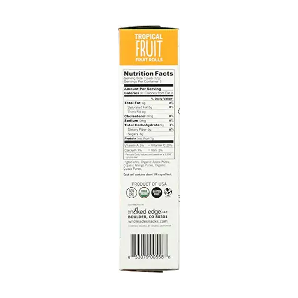 Organic Tropical Fruit Roll 5Pk, 2.1 OZ 6