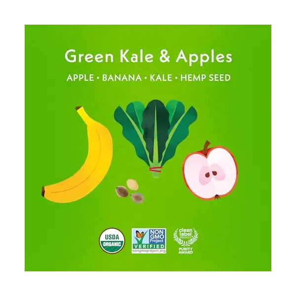 Organic Green Kale & Apples Pouch, 3.2 OZ 2