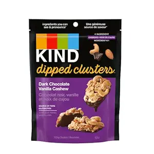 Dark Chocolate Vanilla Cashew Dipped Clusters, 113 GR