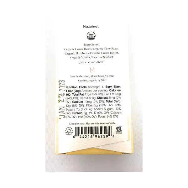 Organic Hazelnut Chocolate Bar 3