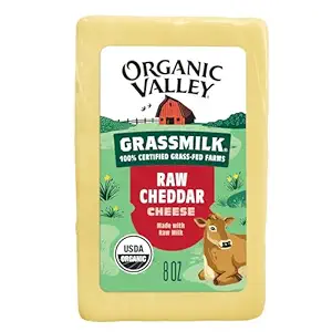 Organic Grass Fed Medium Cheddar, 8 OZ