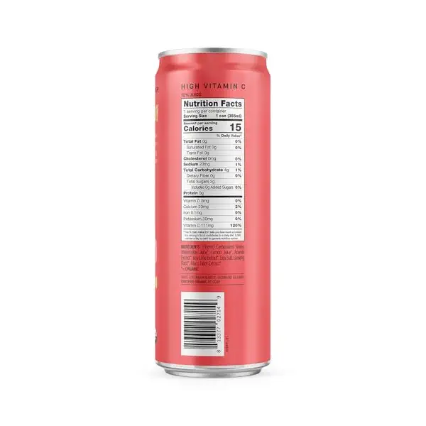 Organic Watermelon Key Lime Sparkling Water Sgl, 12 FZ 3