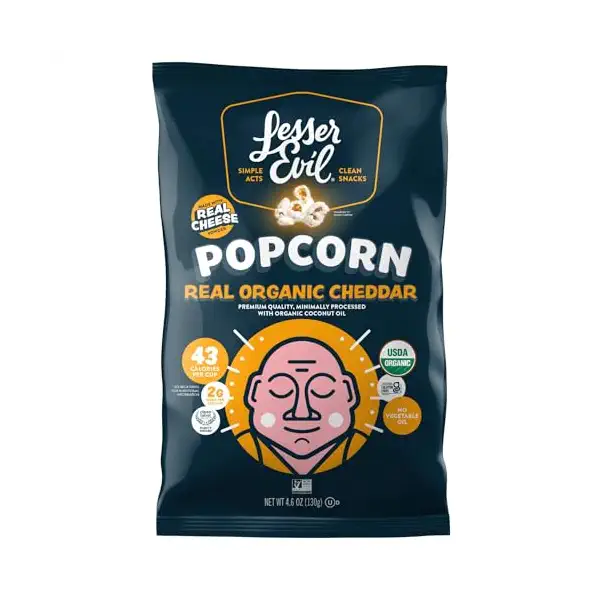 Organic Real Cheddar Popcorn, 4.6 OZ 1