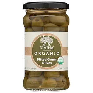 Organic Pitted Green Olives, 10.2 OZ