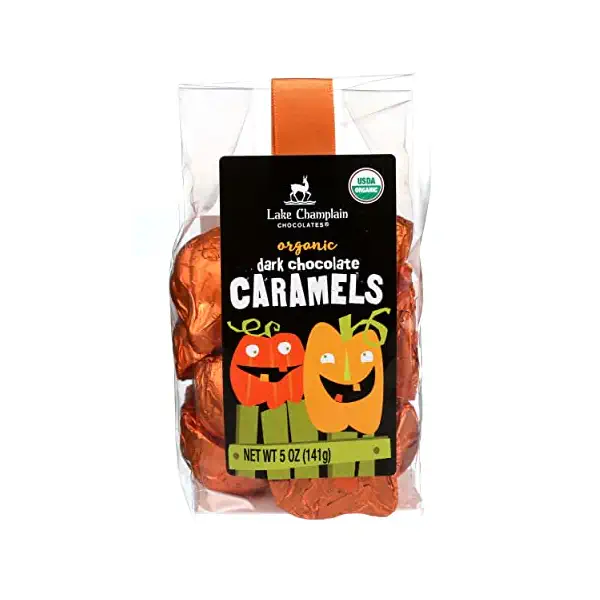 Organic Fall Dark Chocolate Caramel Pumpkins Bag, 5 OZ 1