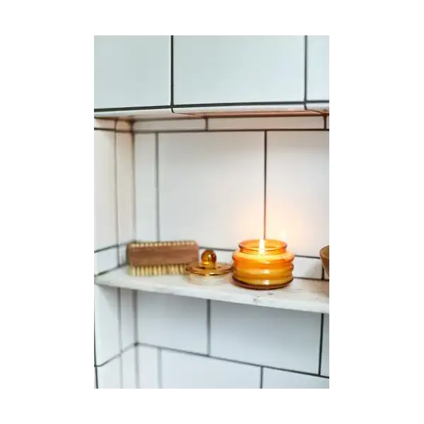 Meyer Lemon Yellow Glass Candle with Lid 4