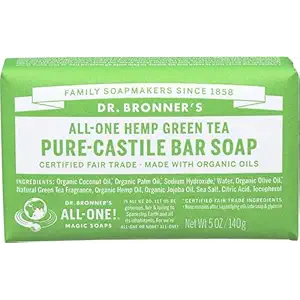 Organic Green Tea Castile Bar Soap, 5 OZ